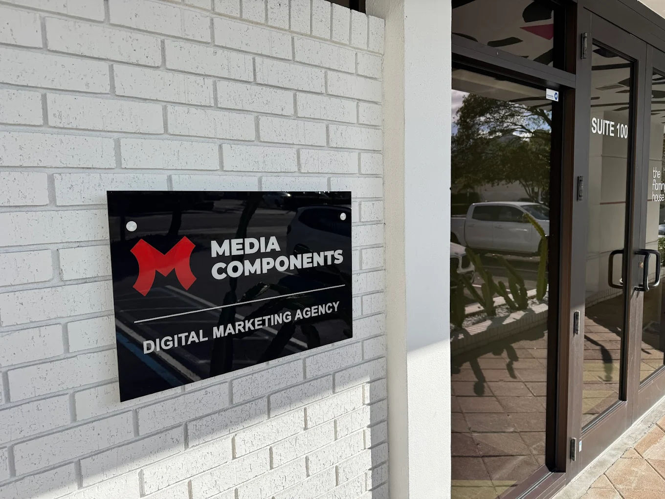 Media Components office signage in Boca Raton, FL